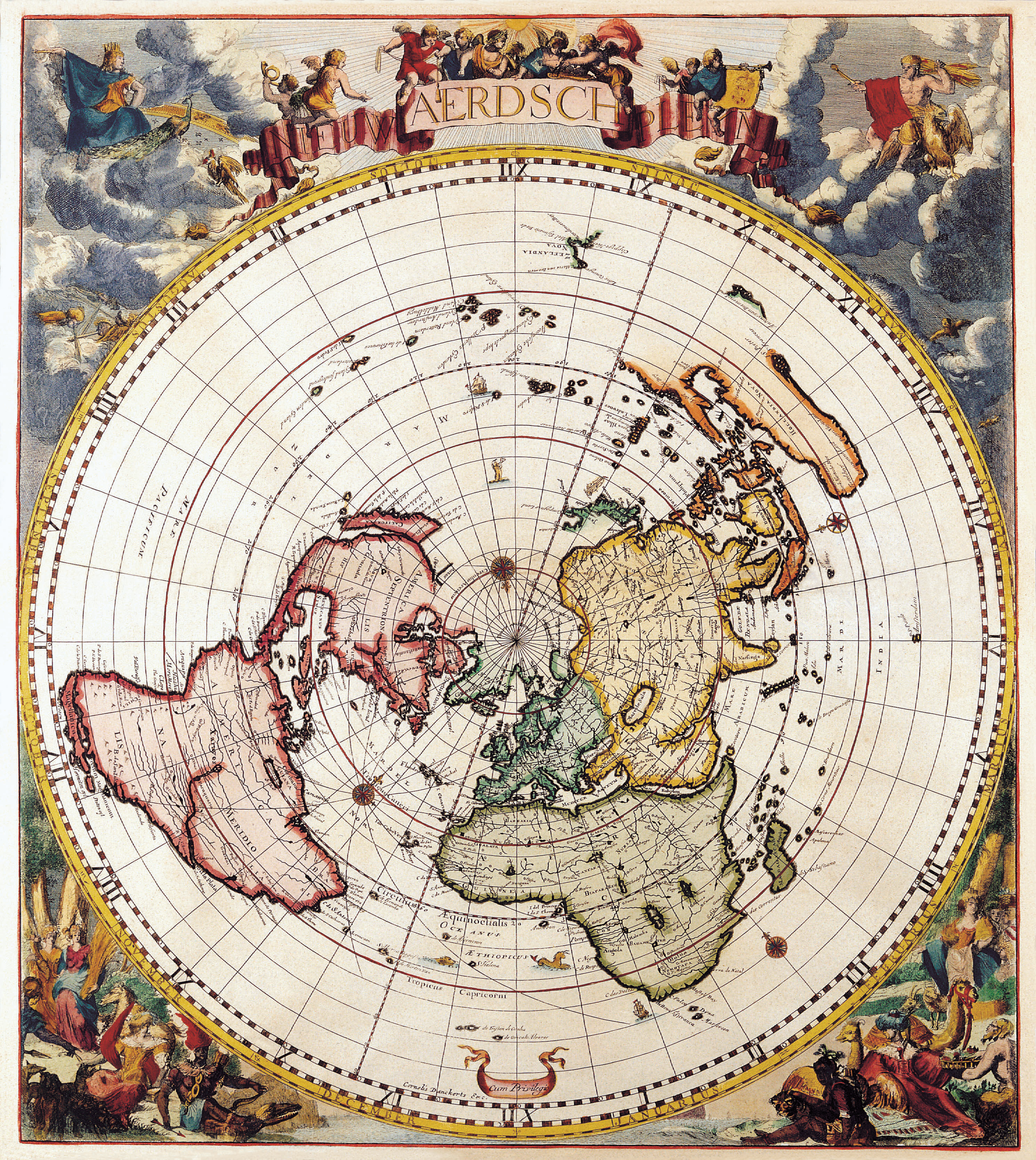 The meme is an image of a vintage-style world map with a humorous caption. The map appears to be a classic example of a 17th-century world map, complete with ornate illustrations and a sense of nostalgia. The text "I can see for miles and miles and miles and miles" is written in a playful, cursive font across the top of the map.